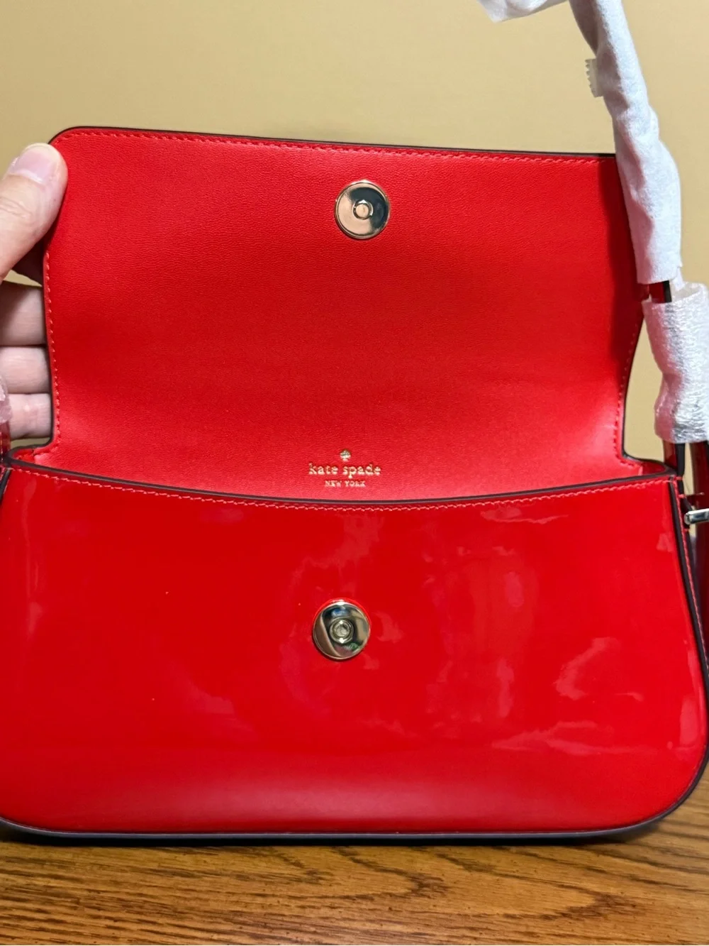 Kate Spade Bridget Red Patent Flap Shoulder Bag - NWT